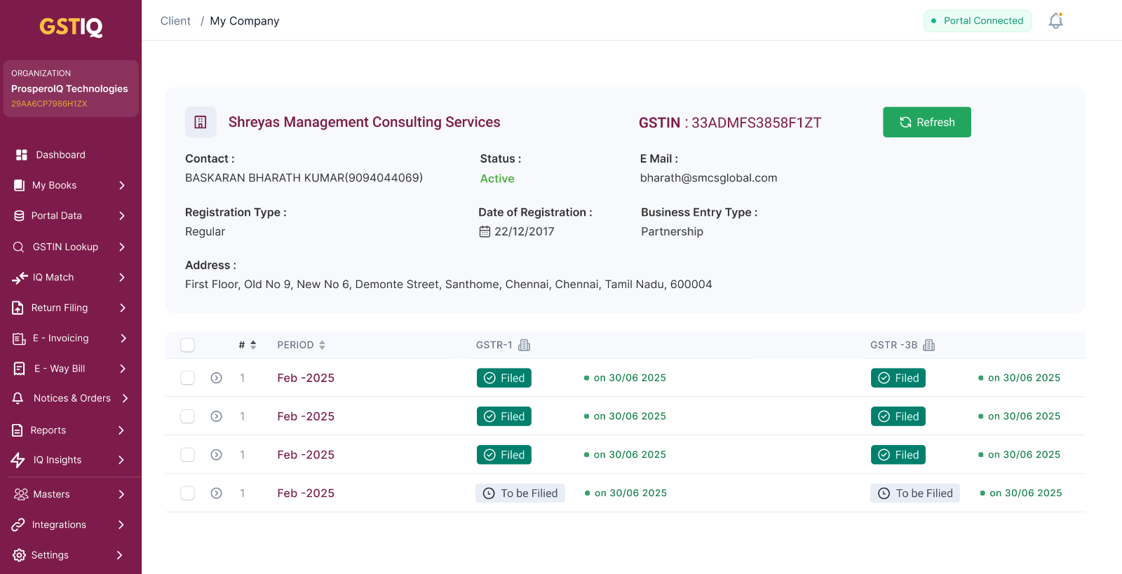 GSTIQ dashboard